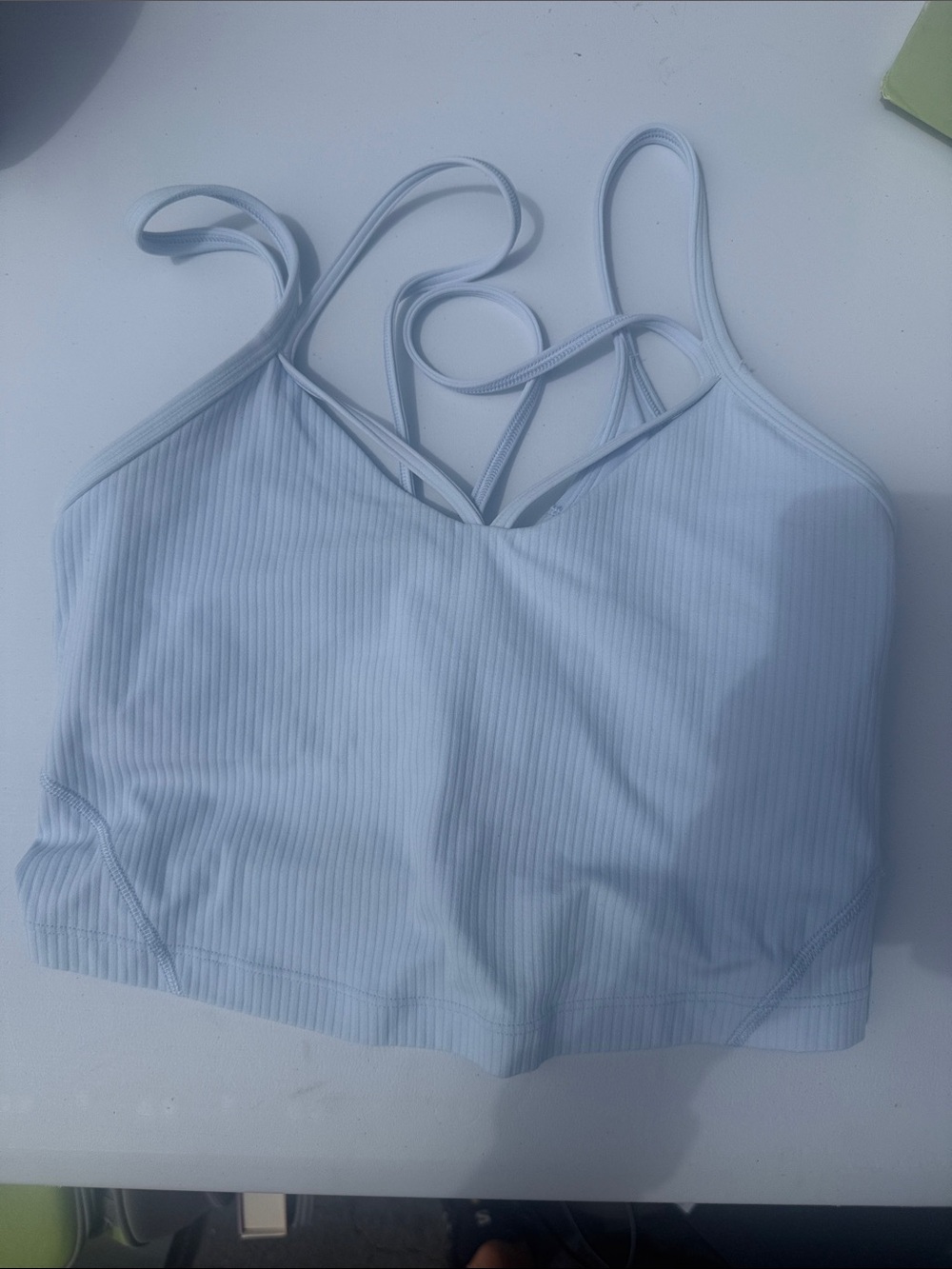 Lululemon Light Blue Ribbed Strappy Bralette Top